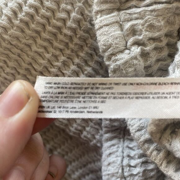 Free People Pull Me In Romper Womens XS Pebble Gray Waffle Knit Belted - Picture 11 of 15